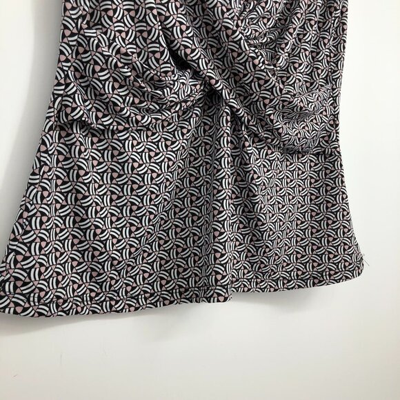 Kenar black white pink abstract tank top with flattering cross  cross in front M - Picture 11 of 15